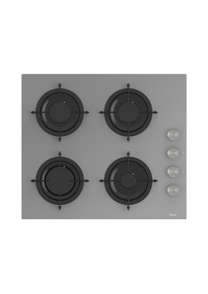 2'li Gri Cam Ankastre Set QMS63CPR Flowart Turbolu - CS208 Gri Cam Ocak