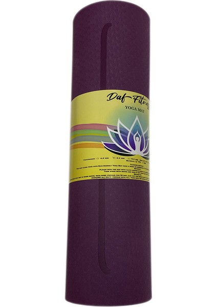 Tpe Yoga Pilates Matı 8 mm Hizalamalı (Ithal) Renk Mor
