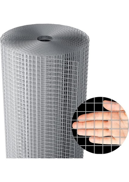 10 x 10 mm 090 mm Kalınlığında Galvaniz Daldırma Tel Kafes Kümes Teli 120 cm Genişlik 5-10-15-25 Metre Uzunluk