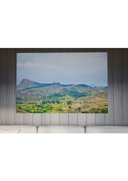 Duvar su Köy ve Doğa Manzaralı Ev Dekorasyon 60 x 40 cm Kanvas Tablo