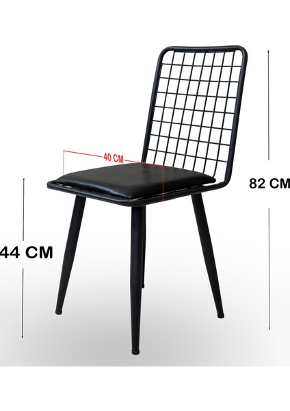 Nur Metal Alvin 80x80 Yıldız Sandalye Takımı 4 Kişilik Mutfak Masası - Yemek Masası - Cafe Masası - Çam