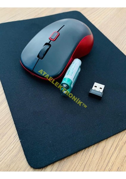 KABLOSUZ MOUSE + MOUSE PAD + 1 ÇİFT PİL ( MOUSE ve MOUSE PAD Rengi Stok Durumuna Göre Değişiklik Gösterebilir )