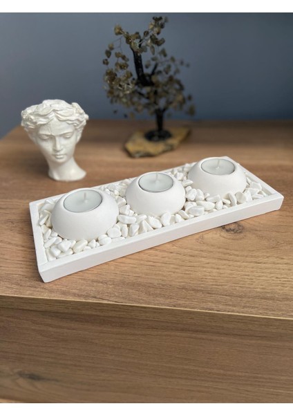 3'lü Tabaklı Mumluk Set,dekoratif Obje ve Biblo,dekoratif Mumluk,hediyelik Eşya,tealight Mumluk,mumluk