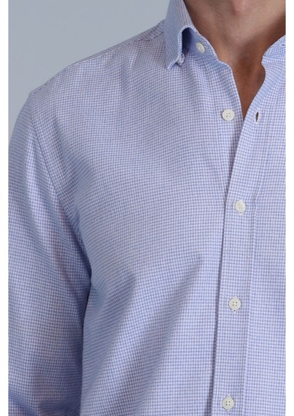 Frederik Erkek Basic Gömlek Slim Fit Açık Mavi