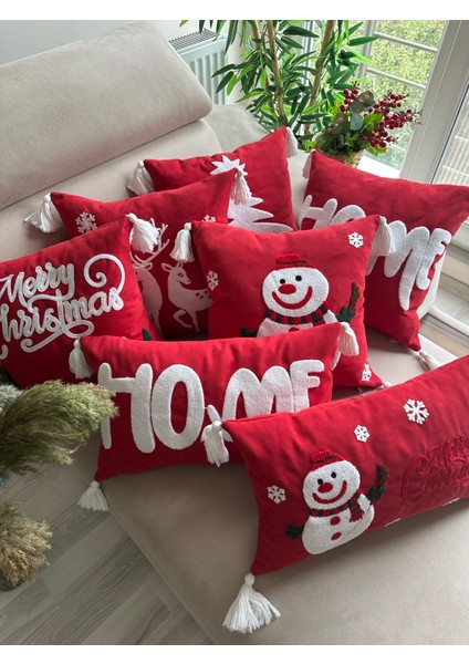Yılbaşı Noel Temalı Punch Nakışlı Kırlent Kılıfı indirimleri