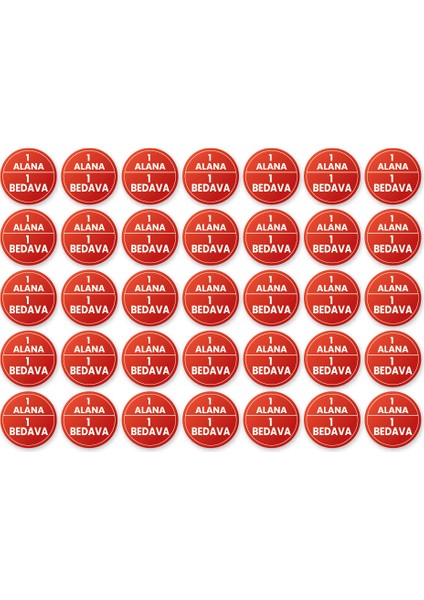 1 Alana 1 Bedava Sticker Etiketi 1000 Adet