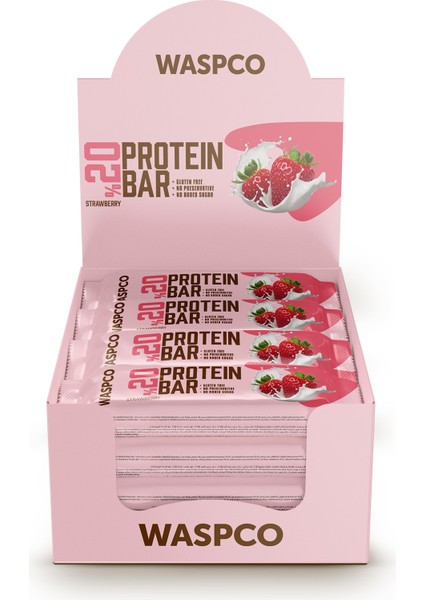 Çilekli Protein Bar 40g x 16 Adet