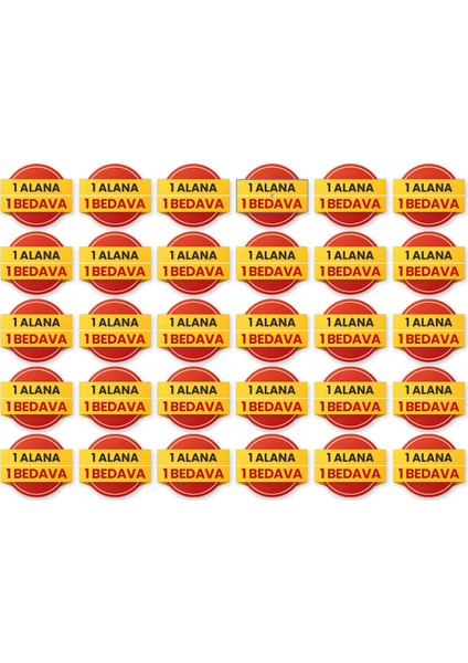 1 Alana 1 Bedava Sticker Etiketi 1000 Adet