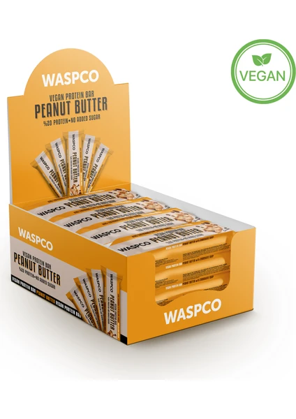 Fıstık Ezmeli Çikolata Parçalı Vegan Protein Bar 40G x 12 Adet