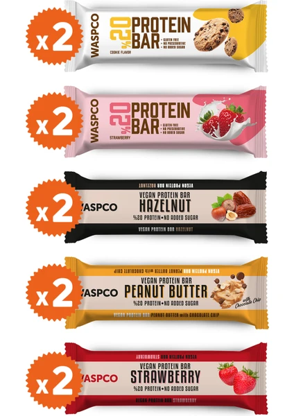 Protein Bar  Karma Kutu 40g x 10 Adet (5 Çeşit)