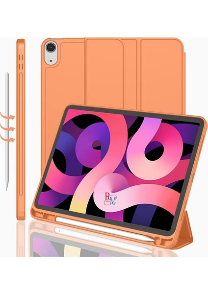 Ipad Air 4.NESIL10.9 Inç Ile Uyumlu Tablet Kılıfı Standlı Uyku Modlu Kalem Bölmeli Akıllı Kılıf