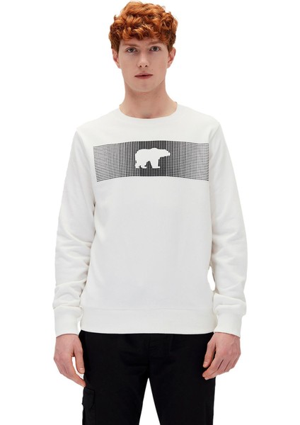 Fancy Crewneck Beyaz Erkek Sweatshirt 19.02.12.007-C04