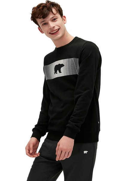 Fancy Crewneck Siyah Erkek Sweatshirt 19.02.12.007-C01