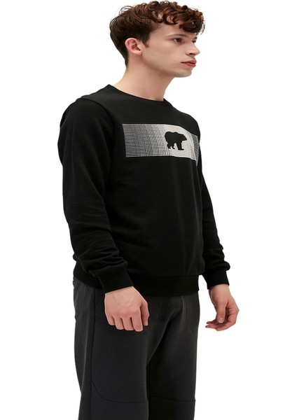 Fancy Crewneck Siyah Erkek Sweatshirt 19.02.12.007-C01