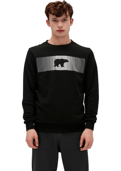 Fancy Crewneck Siyah Erkek Sweatshirt 19.02.12.007-C01