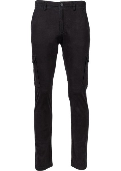 Patiga Cargo Erkek Gabardin Pantolon-Siyah