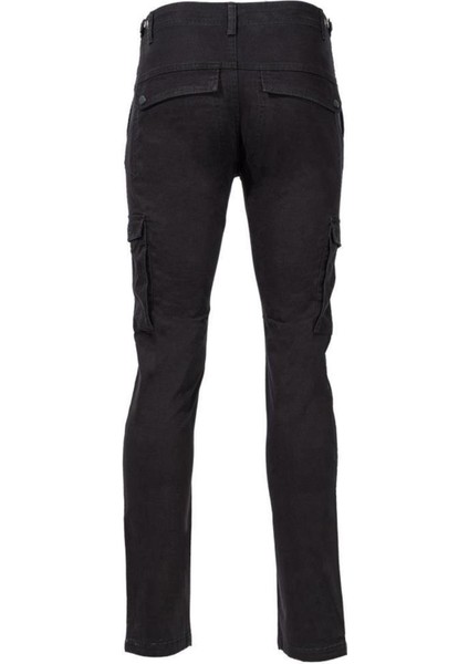 Patiga Cargo Erkek Gabardin Pantolon-Siyah