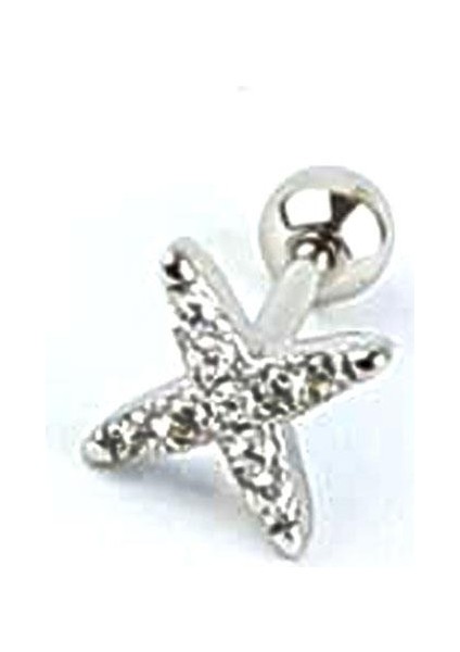 Zirkon Taş Detaylı Yıldız Figürlü 925AYAR Gümüş Tragus Helix Kikirdak Piercing fiyatları