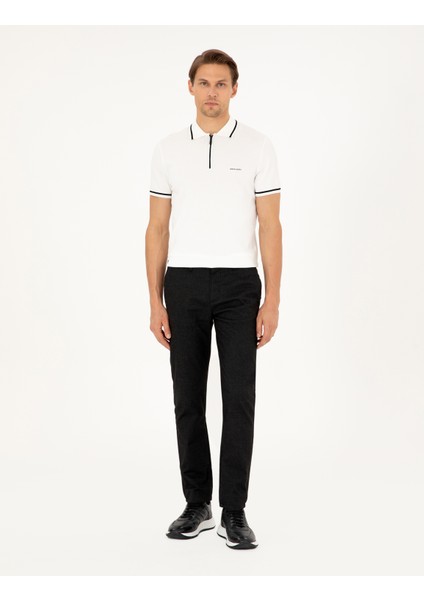Erkek Siyah Slim Fit Kanvas Pantolon 50292346-VR046