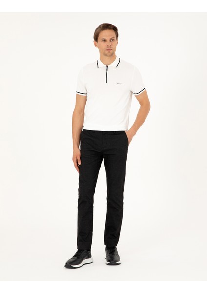 Erkek Siyah Slim Fit Kanvas Pantolon 50292346-VR046