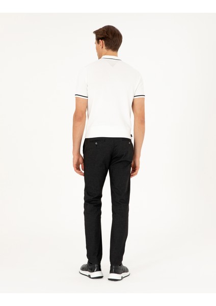Erkek Siyah Slim Fit Kanvas Pantolon 50292346-VR046