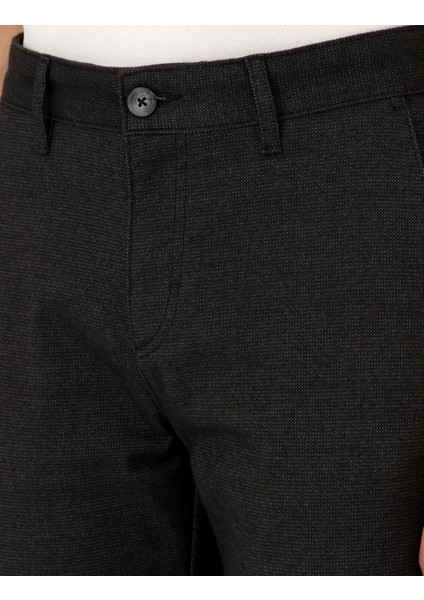 Erkek Siyah Slim Fit Kanvas Pantolon 50292346-VR046
