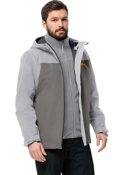 Jack Wolfskin Taubenberg 3In1 Jkt M Erkek Gri Mont 1115311-6185