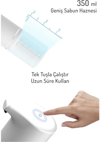 Big Comadenes Şarjlı Sensörlü Akıllı Otomatik Temassız Sıvı Sabunluk Makinesi/ Şarjlı Köpük Makinesi