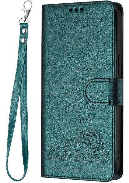 Oppo A53 4G/A53S 4g Kedi Rfıd Kart Yuvası Tutucu Kickstand Cüzdan (Yurt Dışından)
