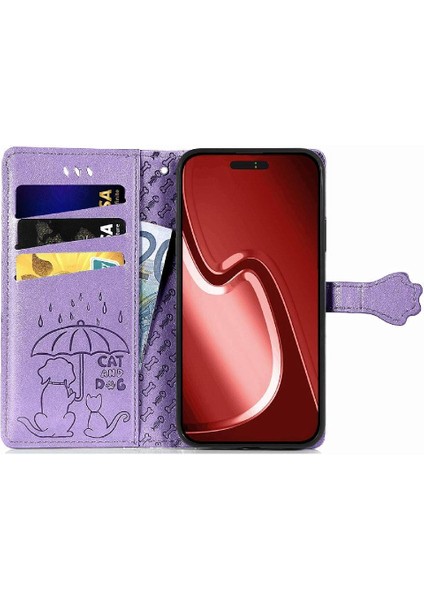 IPhone 16 Için Kılıf Pro Max Kısa Kayış Darbeye Karikatür Hayvanlar Flip (Yurt Dışından)