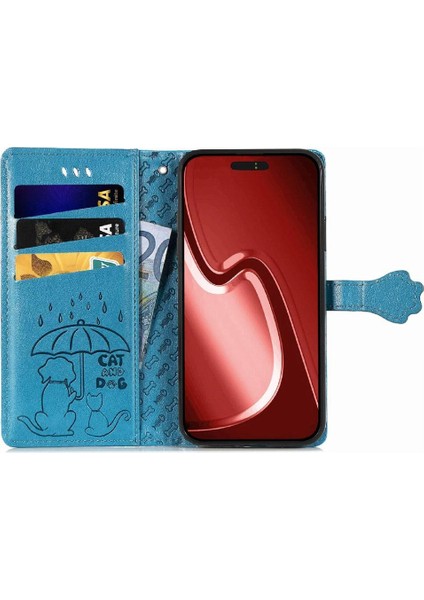 IPhone 16 Için Kılıf Pro Kapak Kapak Kısa Kayış Darbeye Deri Kılıf (Yurt Dışından)