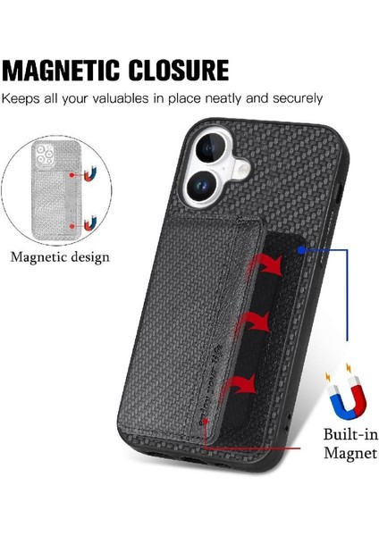 IPhone 16 Için Kılıf Artı Komple Kamera Güvenlik Rfıd Engelleme Manyetik Kart (Yurt Dışından)