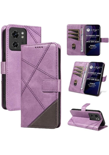 Motorola Kenar 40 5g Deri Telefon Koruma Kılıfı ve Kart Için Flip Case (Yurt Dışından)