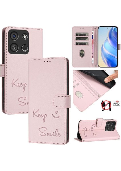 Itel A05S Için Kılıf Pu Deri Rfıd Engelleme Kart Tutucu Cüzdan Kapak Çevirin (Yurt Dışından)