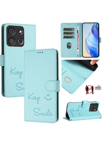 Itel A05S Için Kılıf Pu Deri Rfıd Engelleme Kart Tutucu Cüzdan Kapak Çevirin (Yurt Dışından)