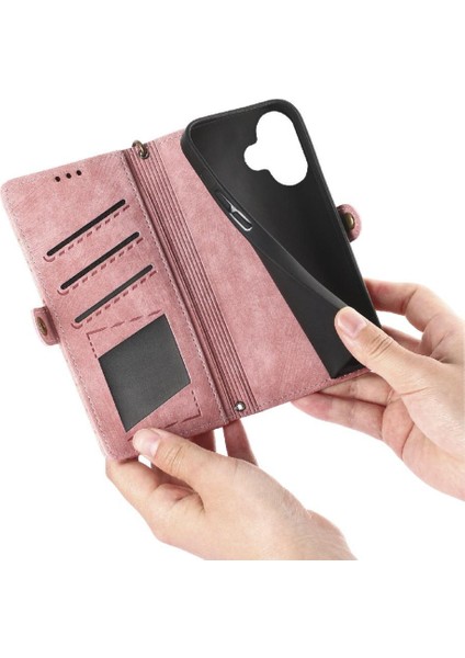 Iphone 16 Için Flip Case Darbeye Basit Iş Deri Kılıf Flip (Yurt Dışından)