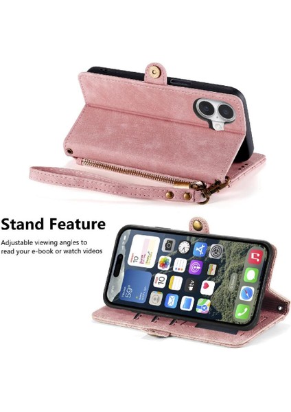 Iphone 16 Için Flip Case Darbeye Basit Iş Deri Kılıf Flip (Yurt Dışından)
