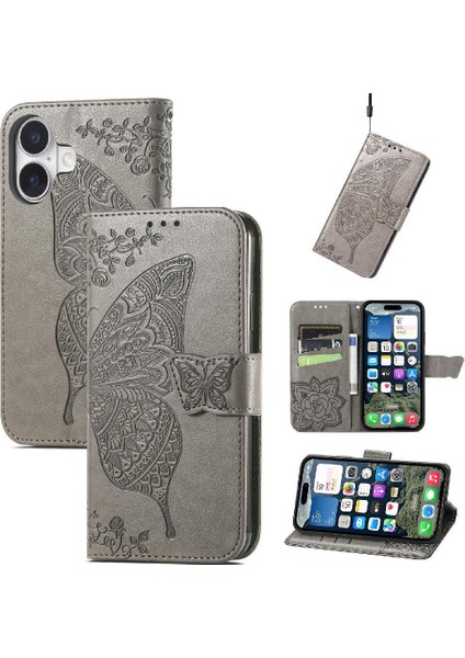 Iphone 16 Için Kılıf Artı Iş Kelebek Cüzdan Çok Renkli Kanat (Yurt Dışından)
