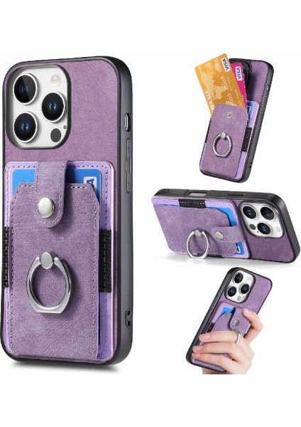 Iphone 16 Için Kılıf Pro Halka Tutucu Crad Yuvası Standı Manyetik Araç Montaj (Yurt Dışından)