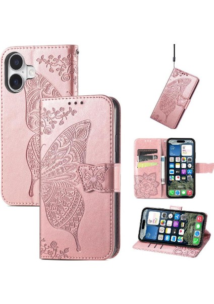 Iphone 16 Için Kılıf Artı Iş Kelebek Cüzdan Çok Renkli Kanat (Yurt Dışından)