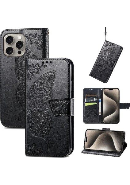 Iphone 16 Için Kılıf Pro Max Kelebek Cüzdan Iş Kanat Çok Renkli (Yurt Dışından)