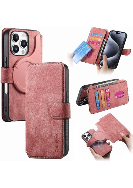Iphone 16 Için Flip Case Pro Kart Standı Mıknatıs Koruyucu Malzeme Retro (Yurt Dışından)