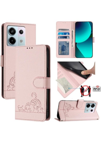 Xiaomi Poco X6 5g Için Kılıf Cüzdan Kapak Çevirin Kart Yuvası Tutucu Kickstand (Yurt Dışından)