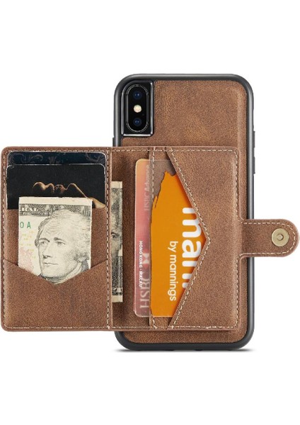 IPhone Için Kılıf X/xs Standı Ayrılabilir Manyetik Tasarım Cardholder Magsafe (Yurt Dışından)