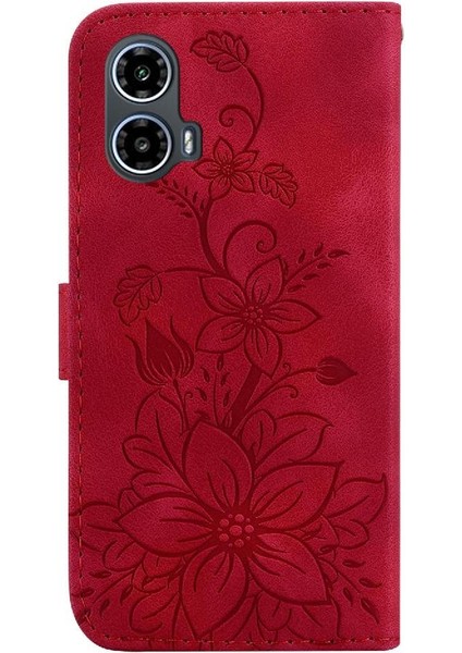 Motorola Moto G24 Kickstand Cüzdan Kabartmalı Zambak Manyetik Için Flip Case (Yurt Dışından) indirimleri