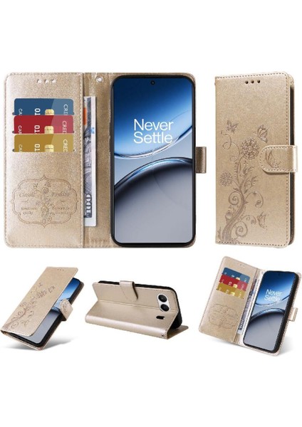 Oneplus Nord 4 Deri Çiçek Kart Yuvaları Flip Case Için Flip Case (Yurt Dışından)