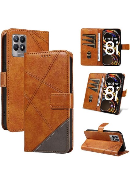 Elmas Dikiş Deri Telefon ile Realme 8i Yüksek Kalite Için Flip Case (Yurt Dışından)