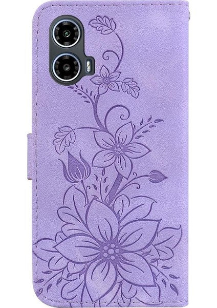 Motorola Moto G24 Kickstand Cüzdan Kabartmalı Zambak Manyetik Için Flip Case (Yurt Dışından) indirimleri