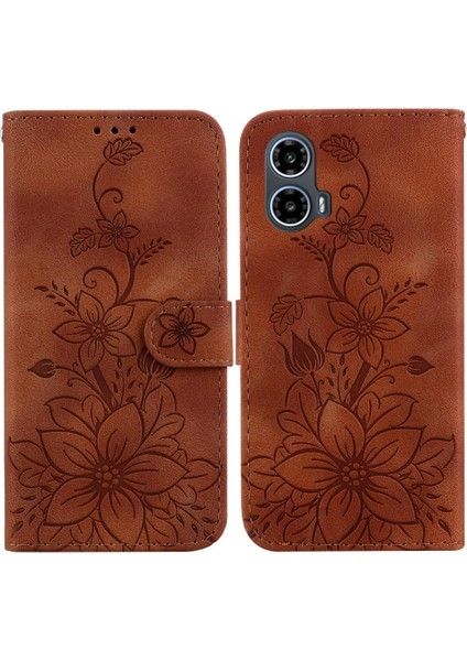 Motorola Moto G24 Kickstand Cüzdan Kabartmalı Zambak Manyetik Için Flip Case (Yurt Dışından) indirimleri
