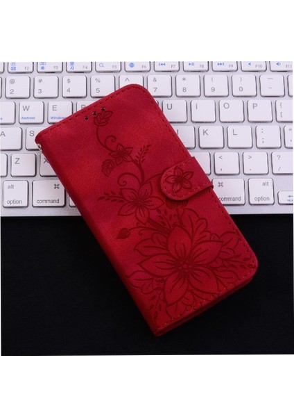 Infinix Sıcak 40I Kabartmalı Zambak Kart Tutucu Cüzdan Kickstand Için Flip Case (Yurt Dışından)
